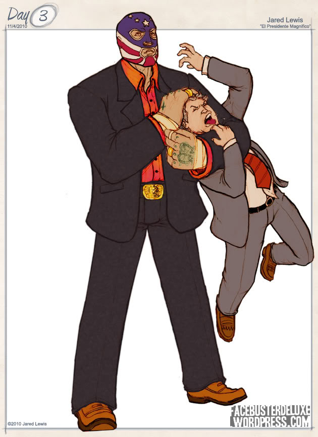 El Presidente Magnifico demonstrating the Checks & Balance Neckbreaker